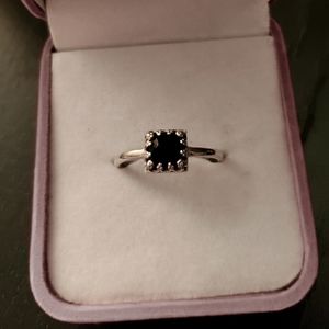 Black Onyx Ring Size 9 - 925 Sterling Silver